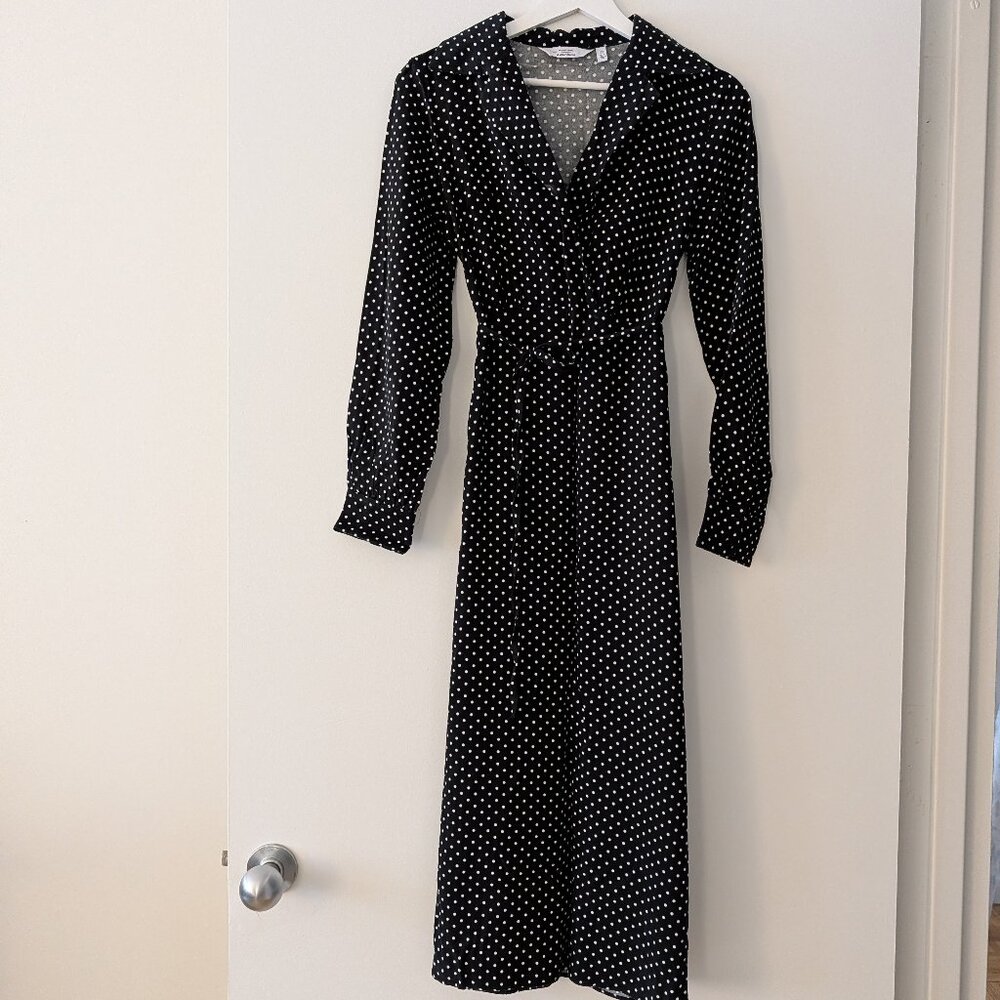 Black Polka Dot Midi Dress & Other Stories